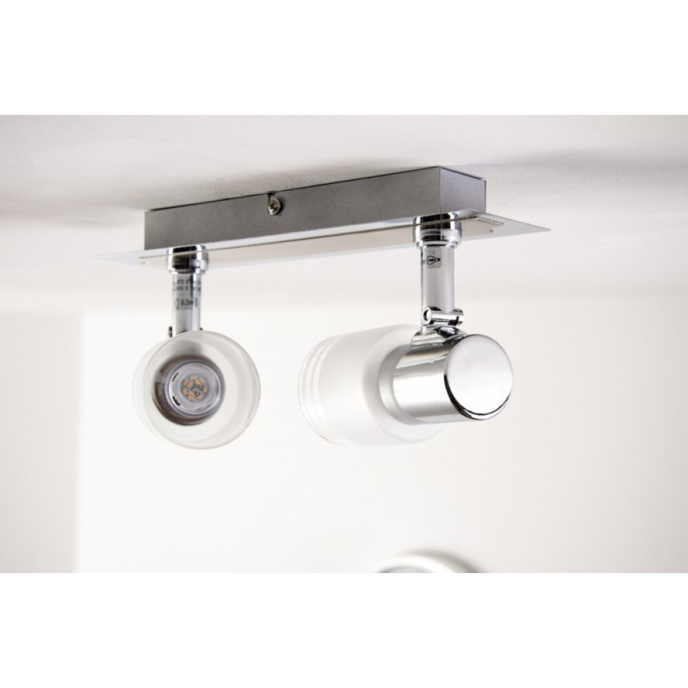 Brilliant LED ceiling spotlight chrome, white, 2-light sources