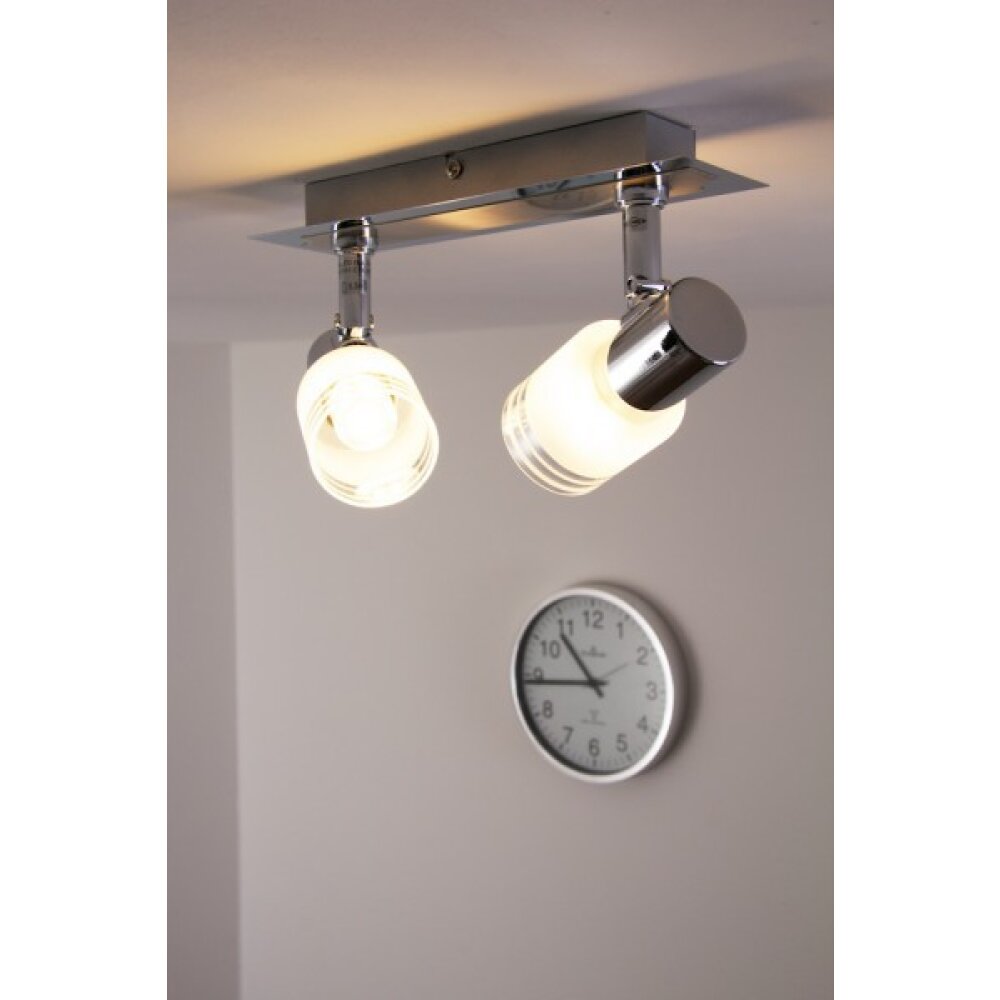 Brilliant LED ceiling spotlight chrome, white, 2-light sources