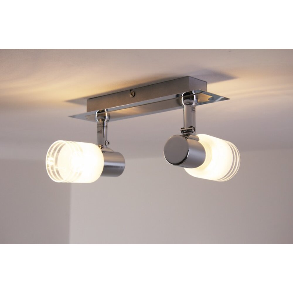 Brilliant LED ceiling spotlight chrome, white, 2-light sources