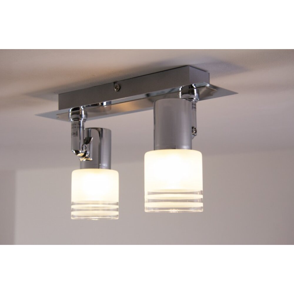 Brilliant LED ceiling spotlight chrome, white, 2-light sources