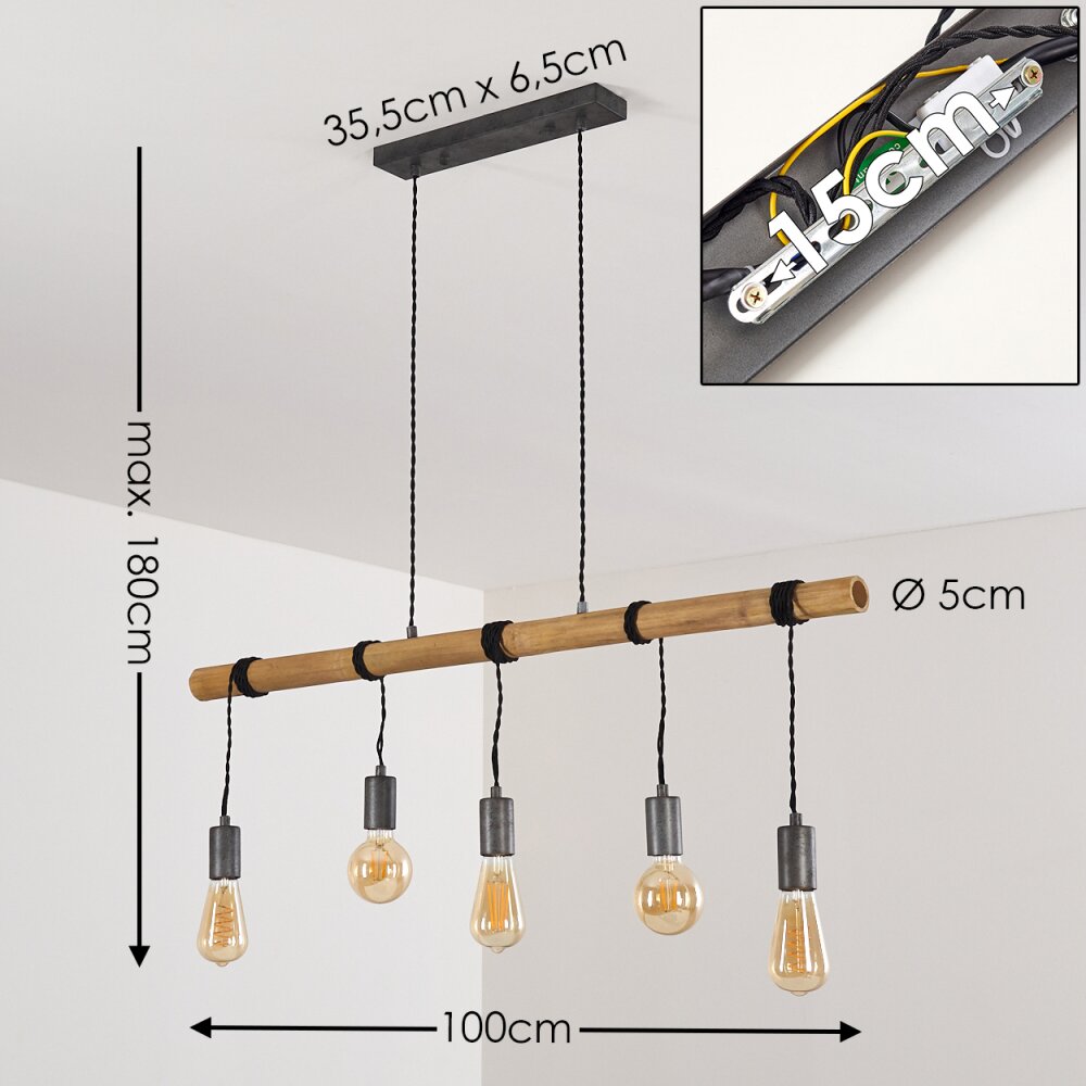GALENA Pendant Light brown, grey, 5-light sources