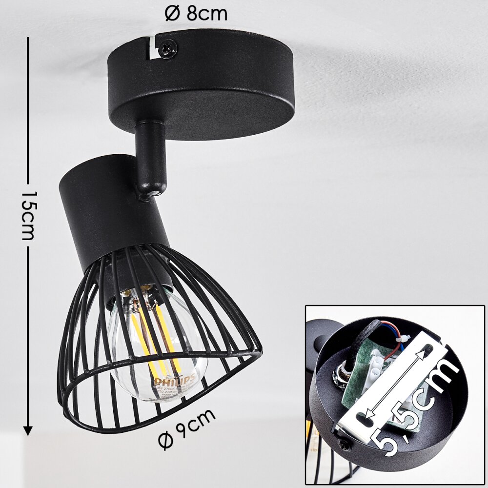 Ceiling Light Holbol black, 1-light source