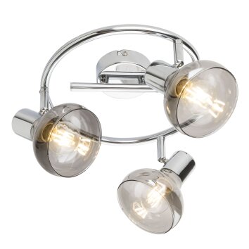 Globo LOTHAR Ceiling light Smoke-coloured, 3-light sources