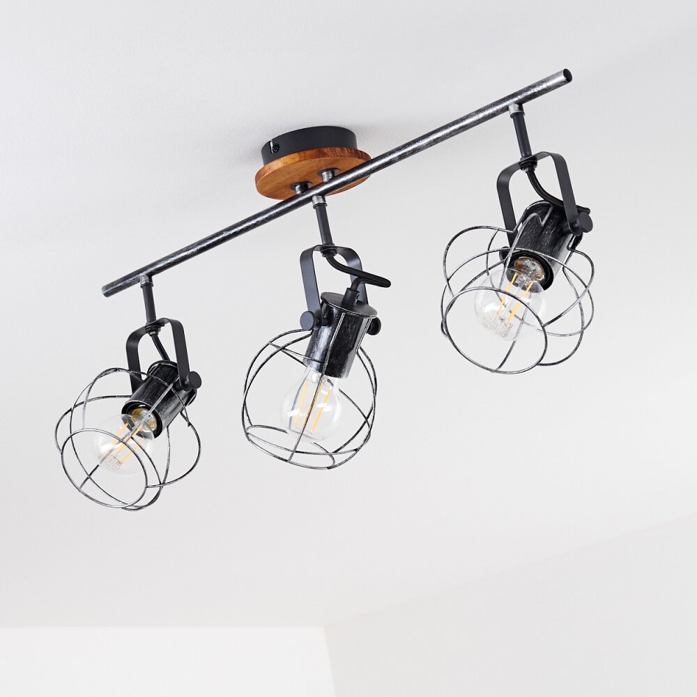 Sundsvall Ceiling Light Dark wood, black, 3-light sources
