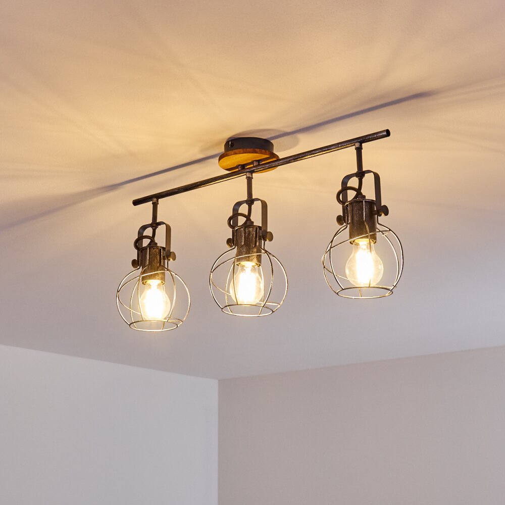 Sundsvall Ceiling Light Dark wood, black, 3-light sources