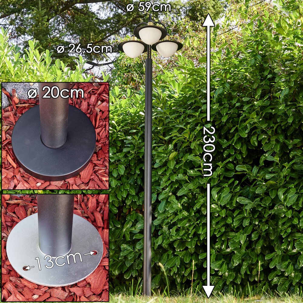 THEUX outdoor floor lamp gold, black, 3-light sources