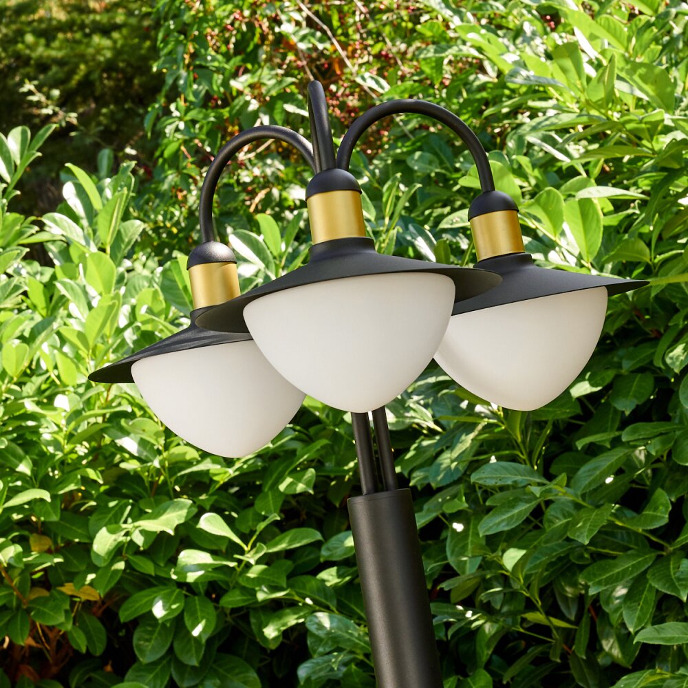 THEUX outdoor floor lamp gold, black, 3-light sources