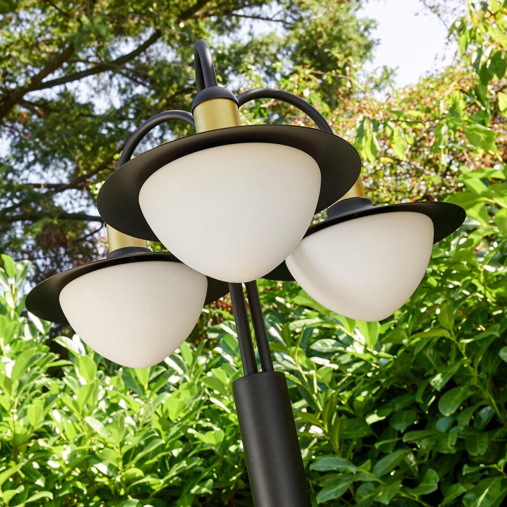 THEUX outdoor floor lamp gold, black, 3-light sources