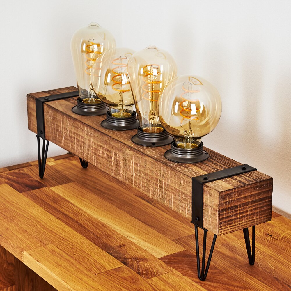 MONTGOMERY Table lamp Light wood, black, 4-light sources