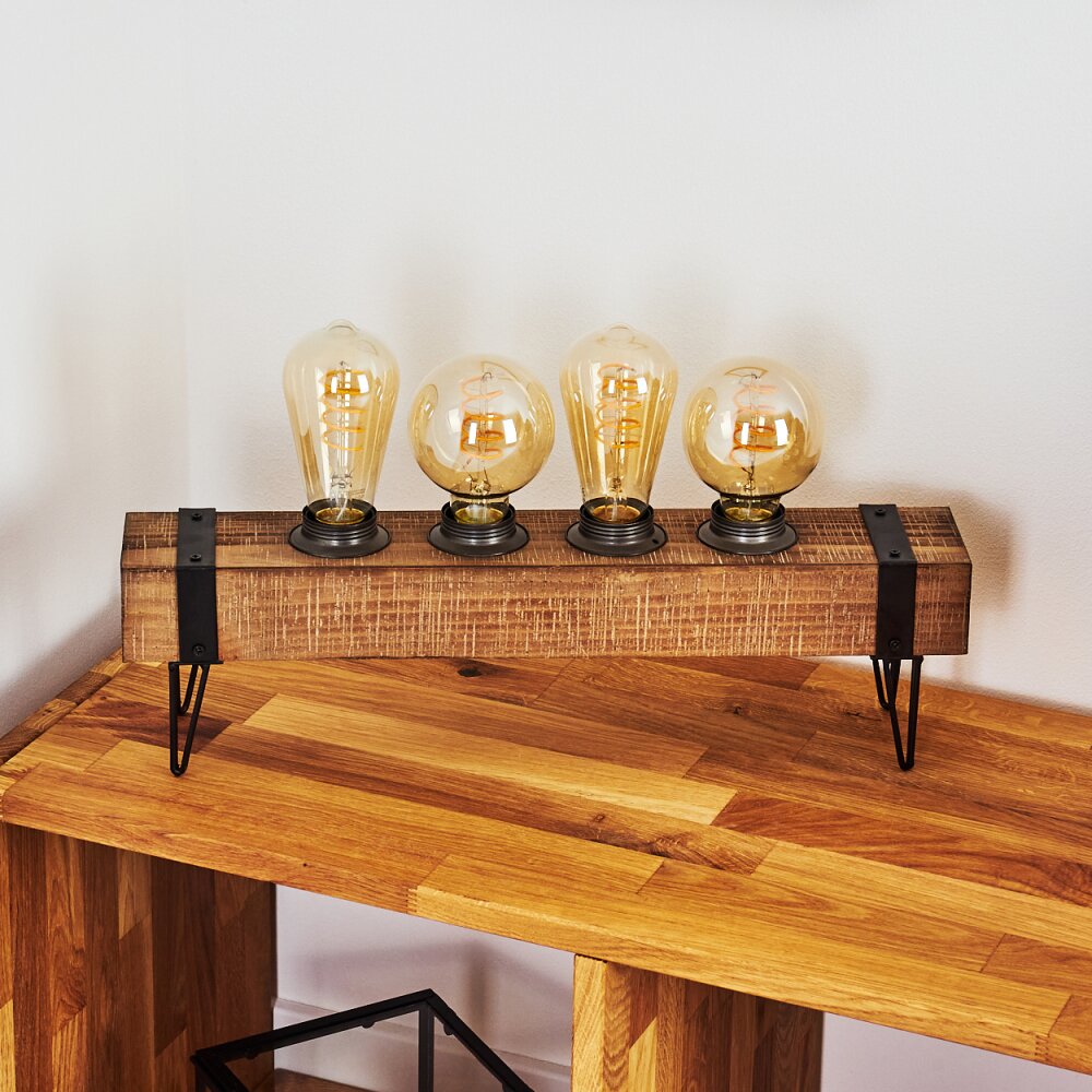 MONTGOMERY Table lamp Light wood, black, 4-light sources
