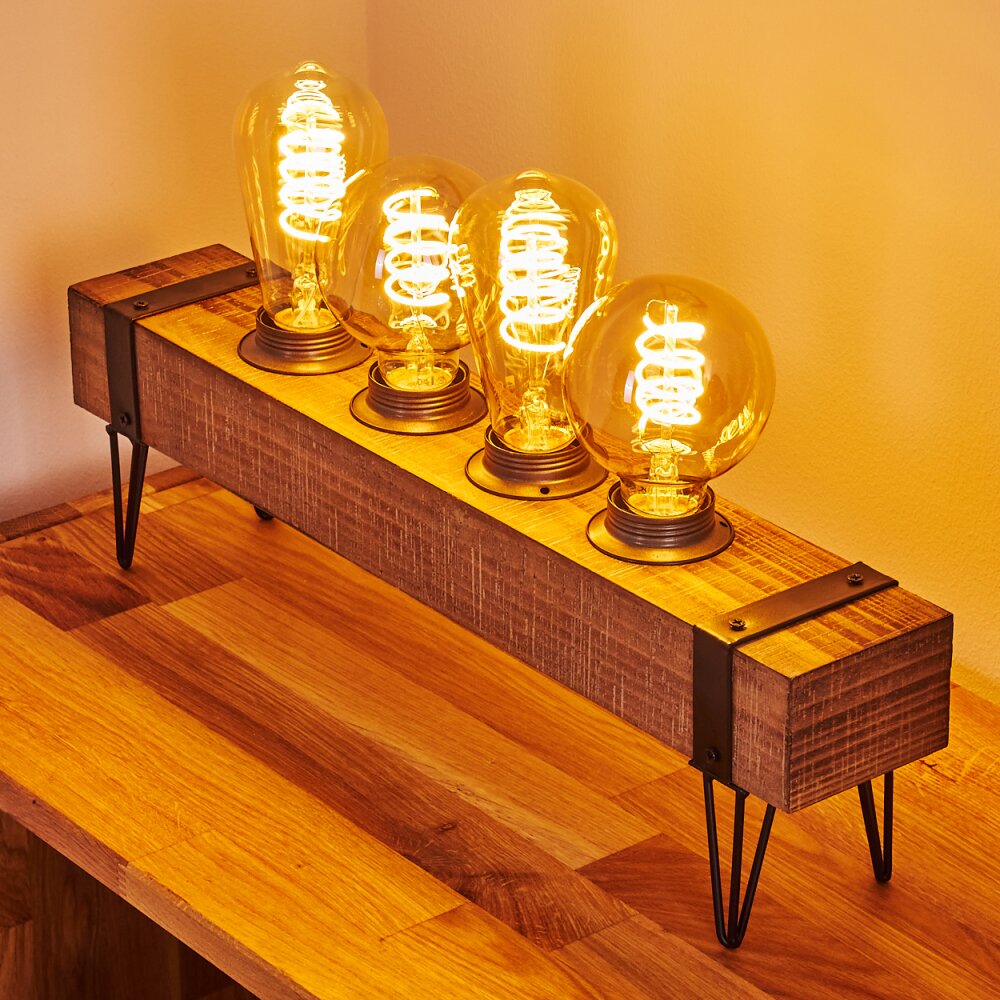 MONTGOMERY Table lamp Light wood, black, 4-light sources