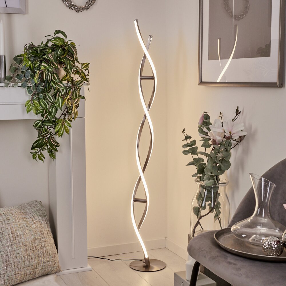 Wellington floor lamp LED stainless steel, 2-light sources