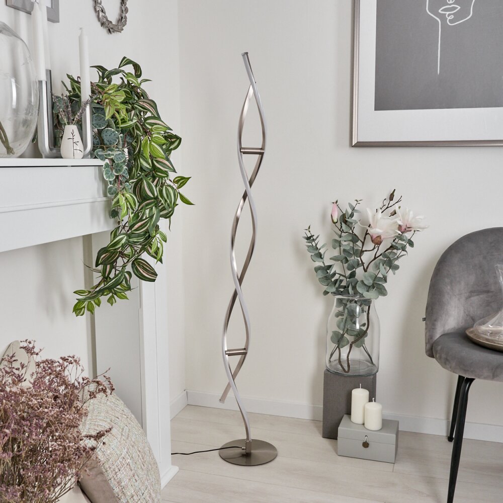 Wellington floor lamp LED stainless steel, 2-light sources