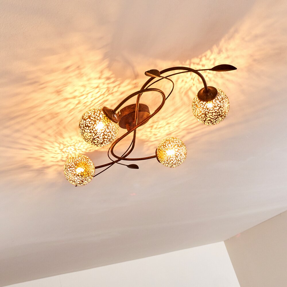 VIRGA Ceiling light rust-coloured, 4-light sources