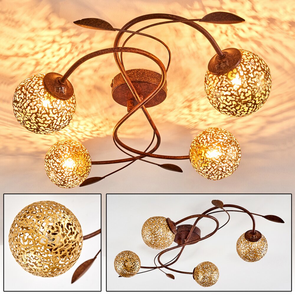 VIRGA Ceiling light rust-coloured, 4-light sources