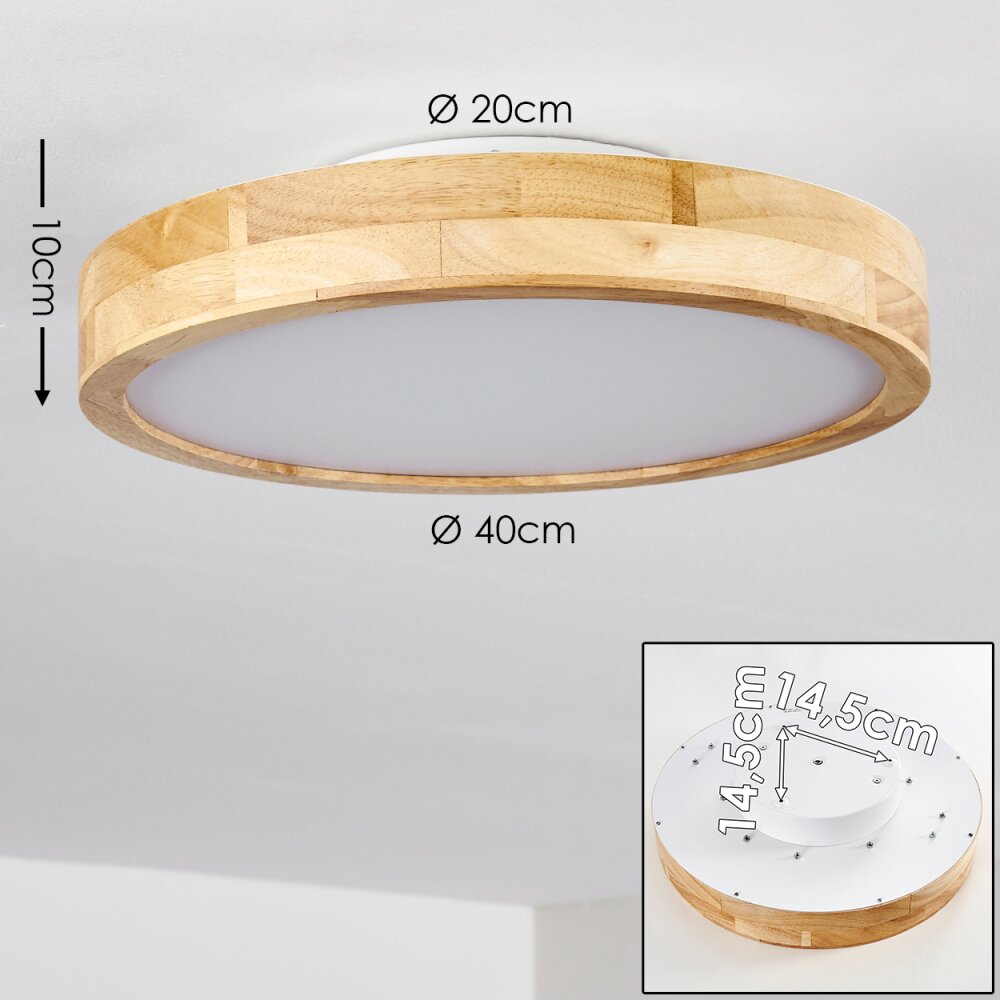 Bagaha Ceiling Light LED Light wood, 1-light source, Remote control