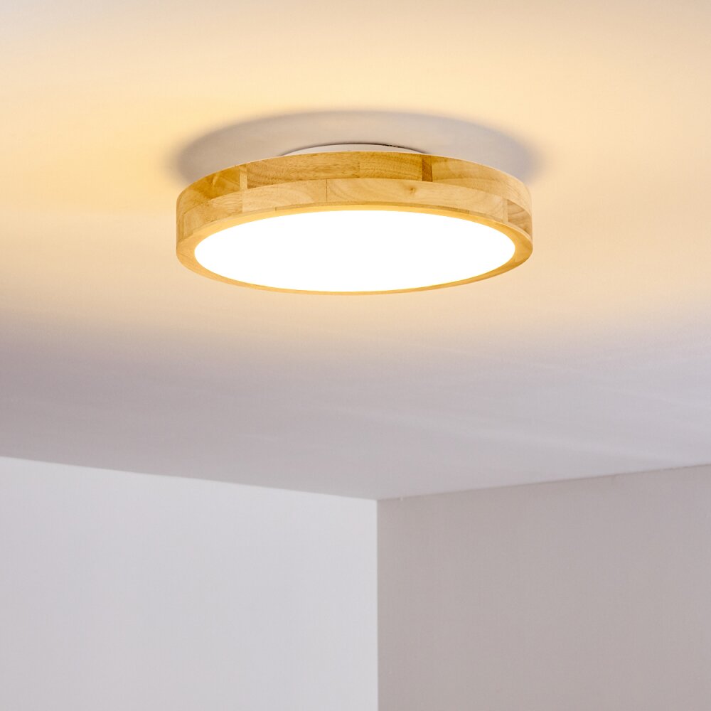 Bagaha Ceiling Light LED Light wood, 1-light source, Remote control
