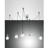 Fabas Luce BLOG Pendant Light chrome, black, 5-light sources