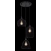 Pendant Light Globo ANYA black, 3-light sources