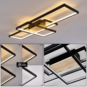 Alnarp Ceiling Light LED Light wood, black, 1-light source