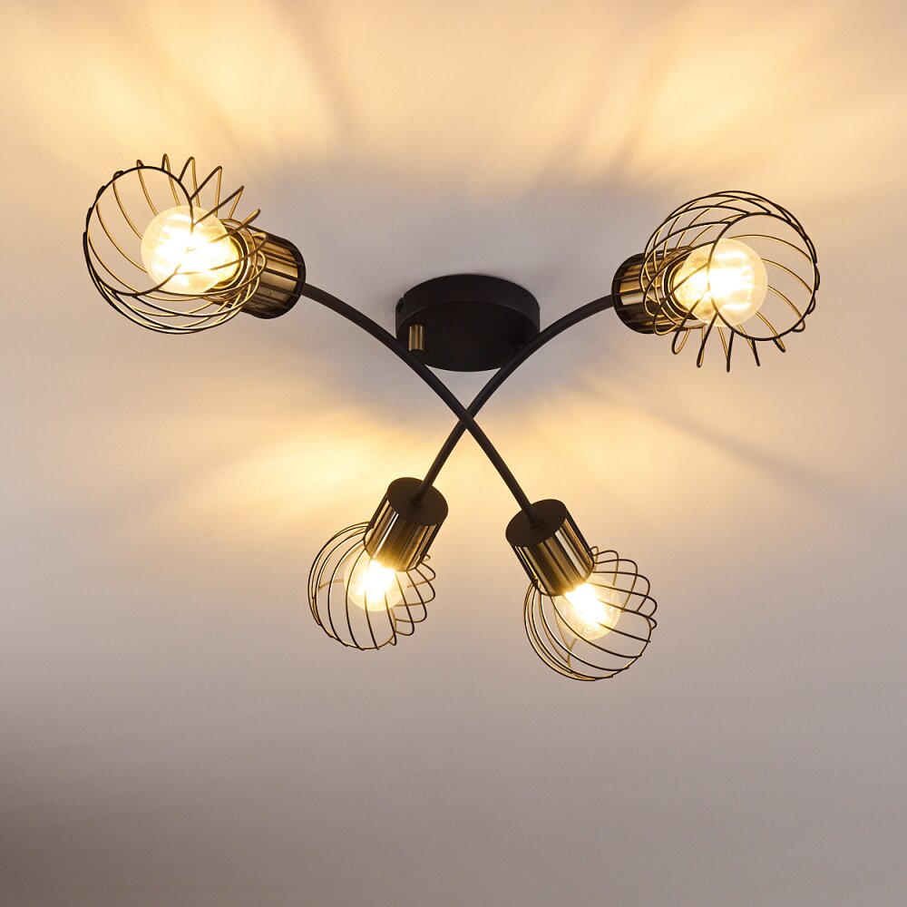Bacau Ceiling Light black, 4-light sources