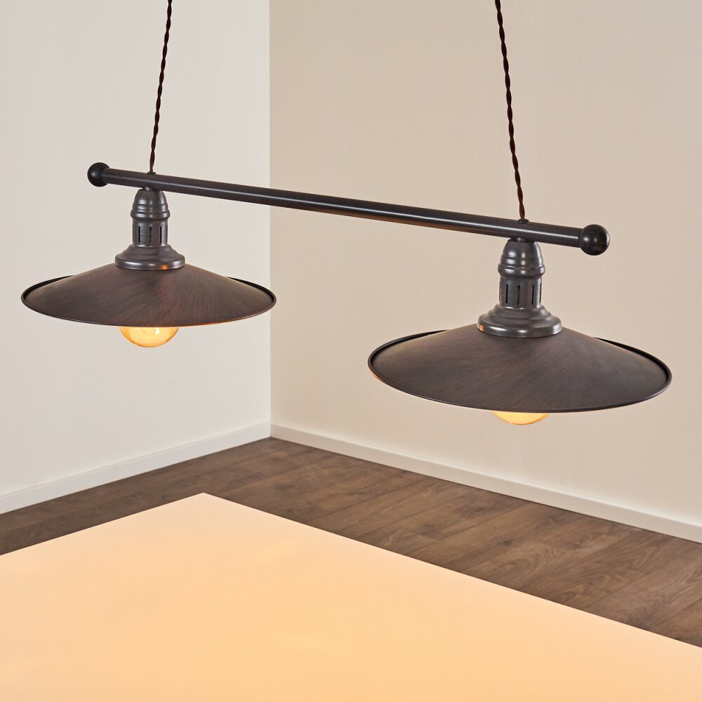NIBYN Pendant Light beige, dark brown, 2-light sources