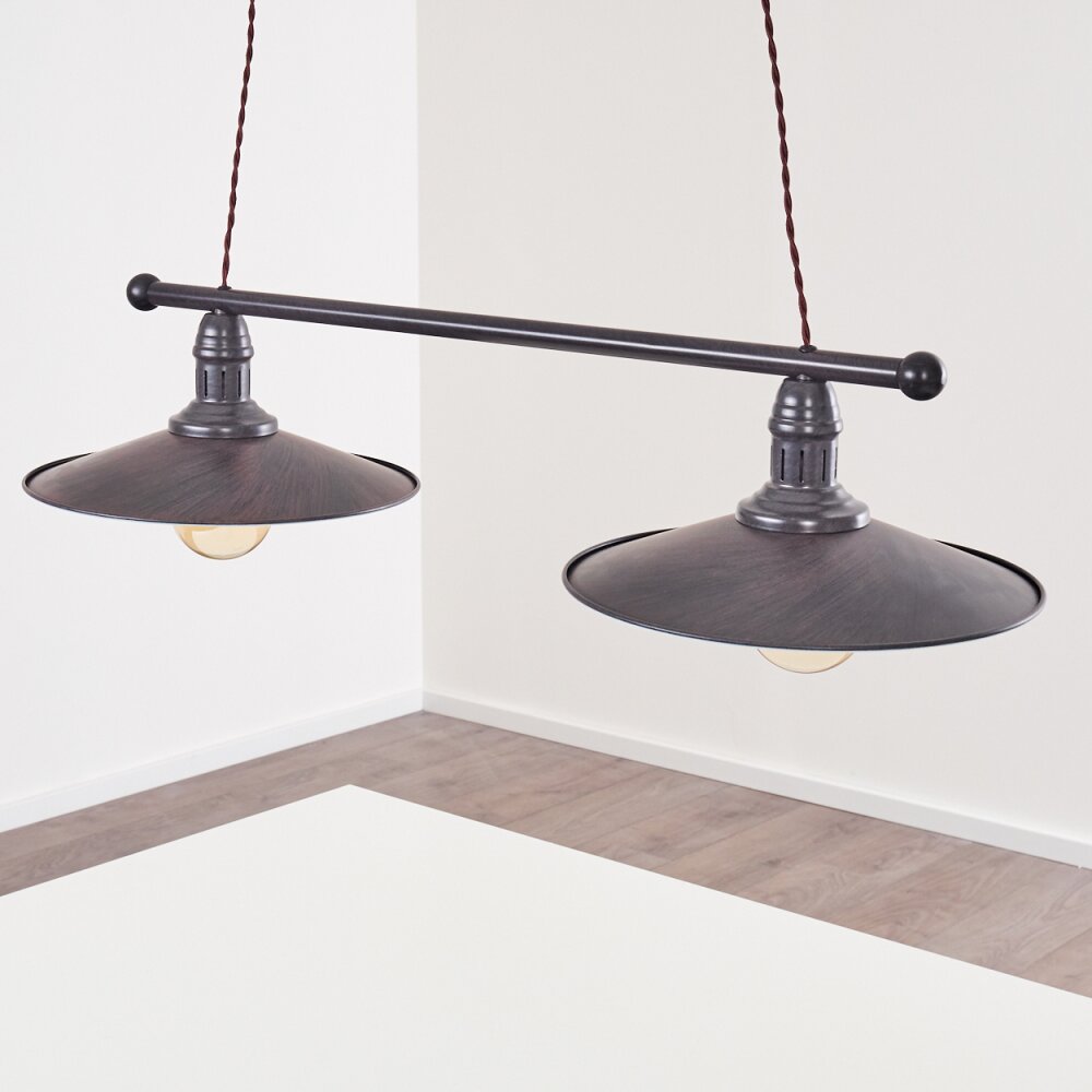NIBYN Pendant Light beige, dark brown, 2-light sources