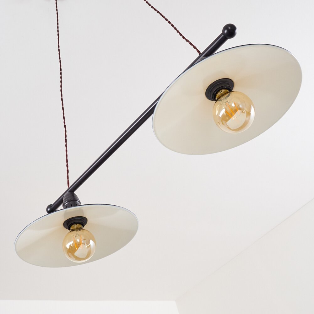 NIBYN Pendant Light beige, dark brown, 2-light sources