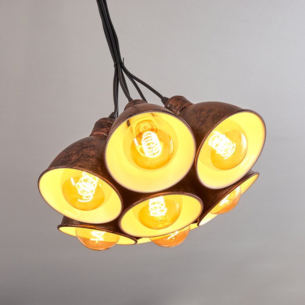 TIMOLA Pendant Light copper, rust-coloured, 7-light sources