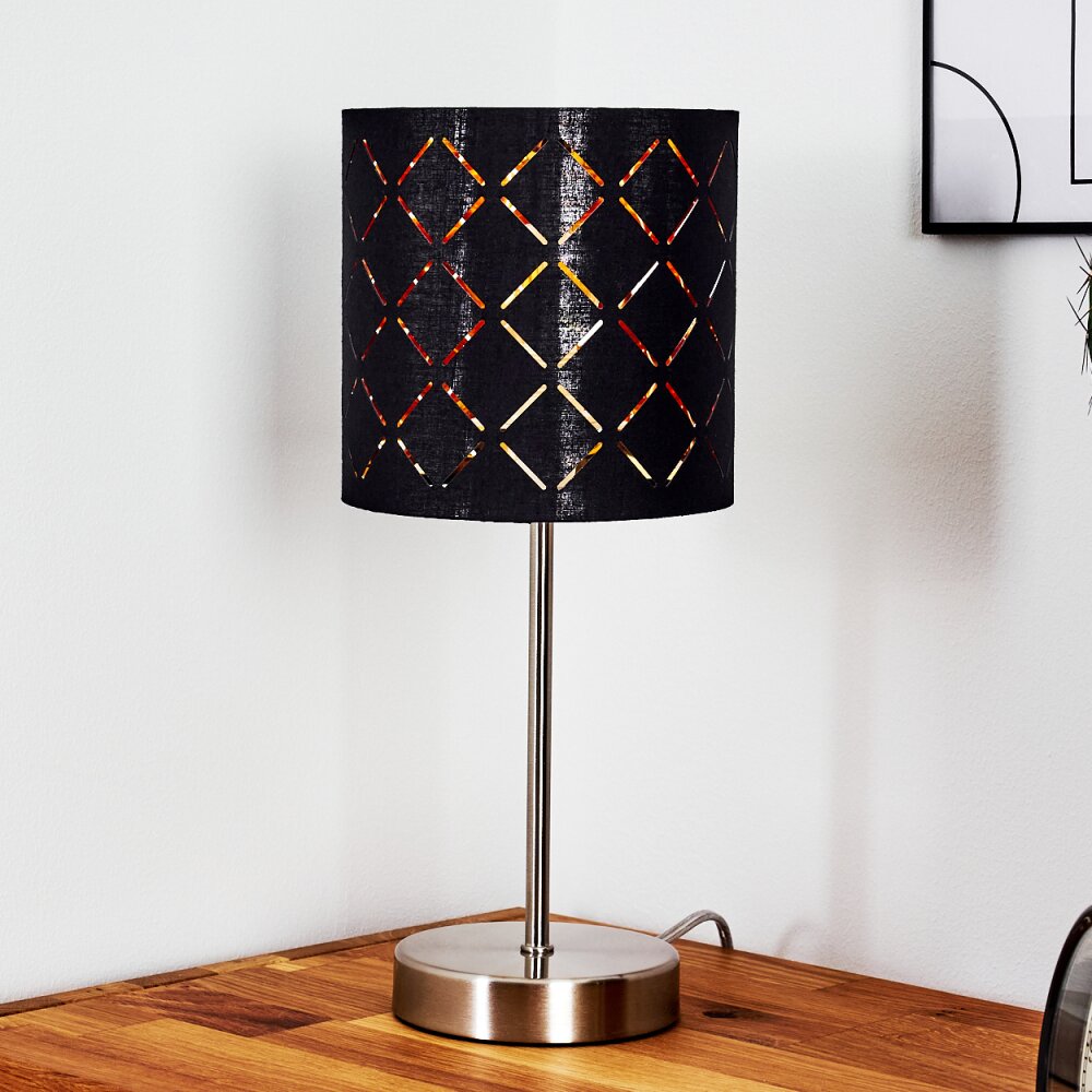 MELDAL Table lamp matt nickel, black, 1-light source
