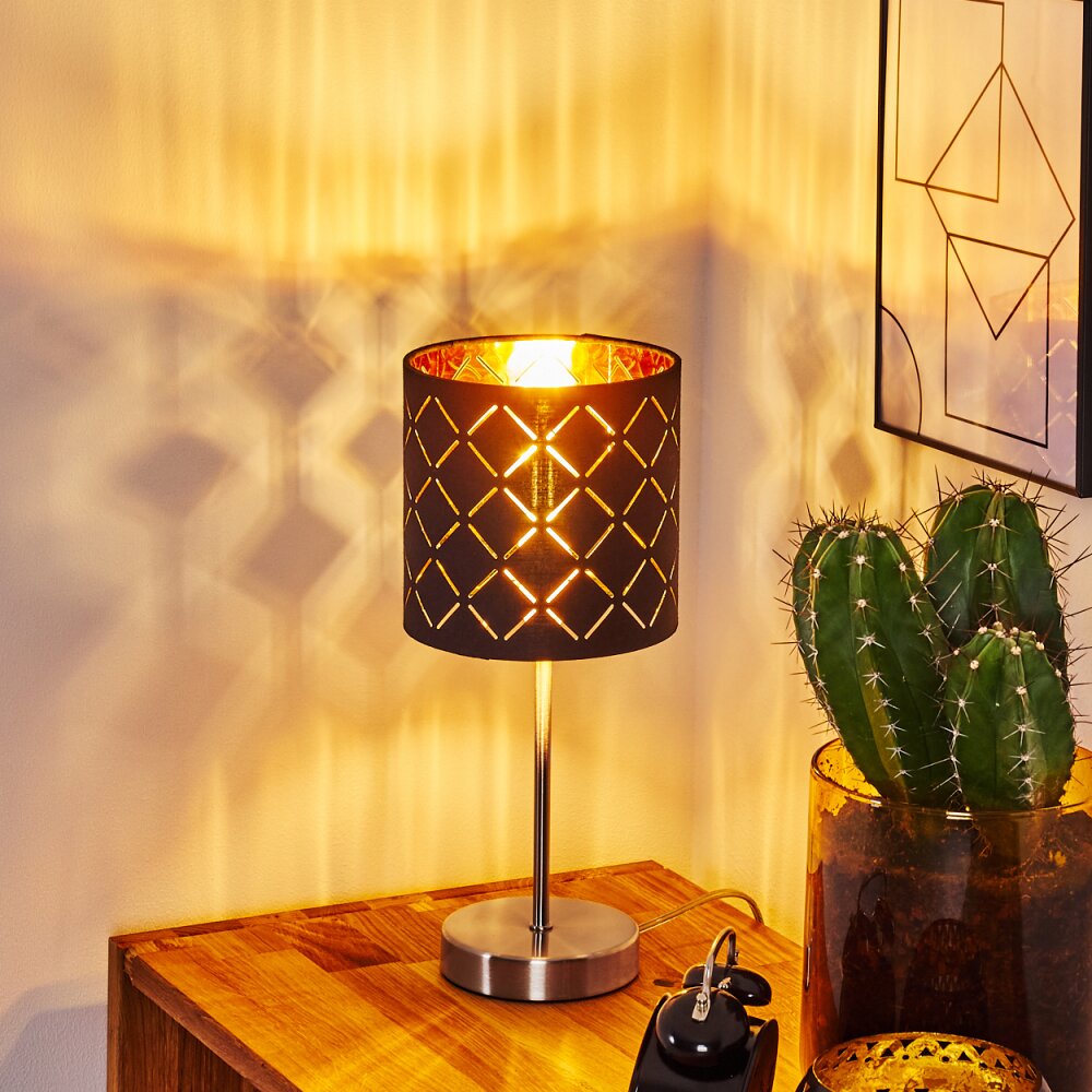 MELDAL Table lamp matt nickel, black, 1-light source