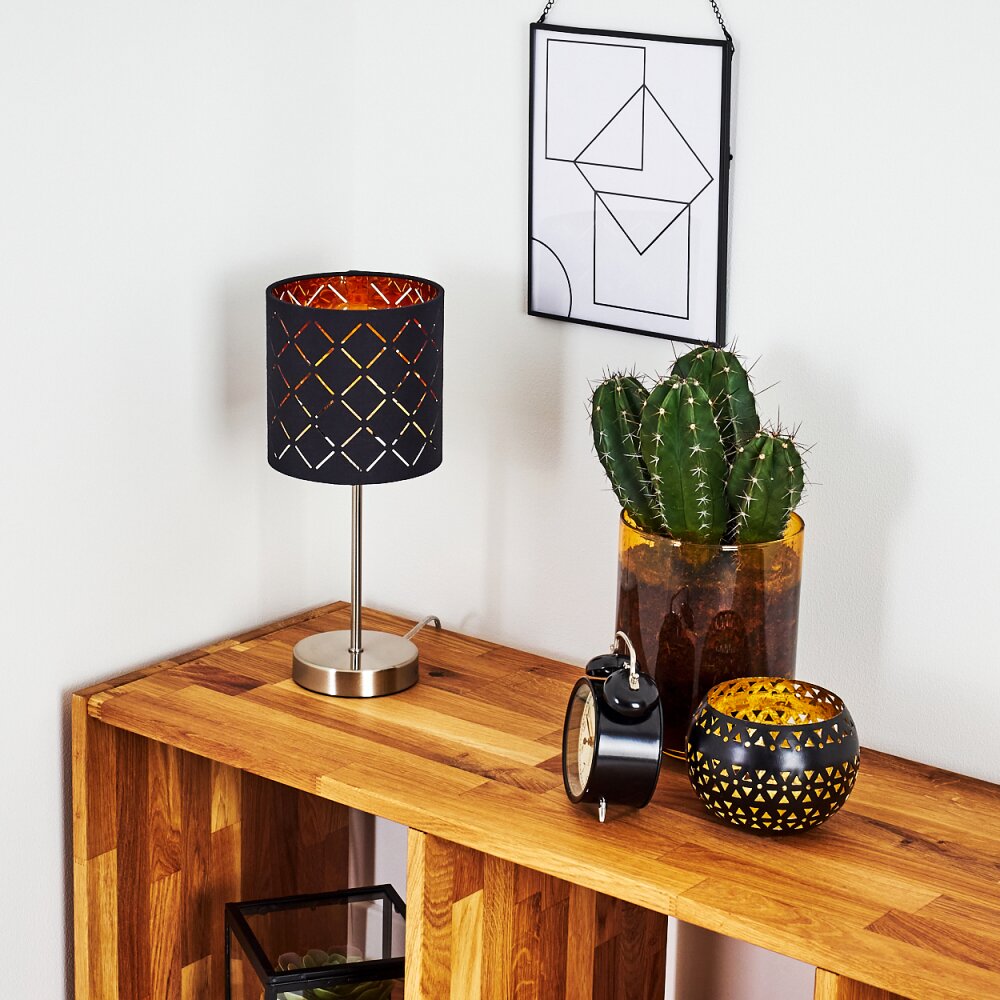 MELDAL Table lamp matt nickel, black, 1-light source
