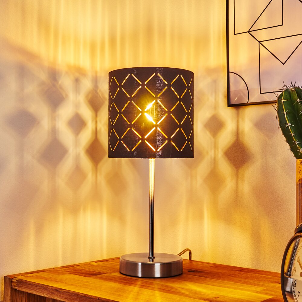 MELDAL Table lamp matt nickel, black, 1-light source