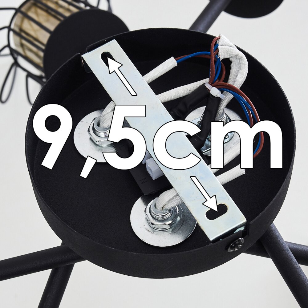 Bacau Ceiling Light black, 6-light sources