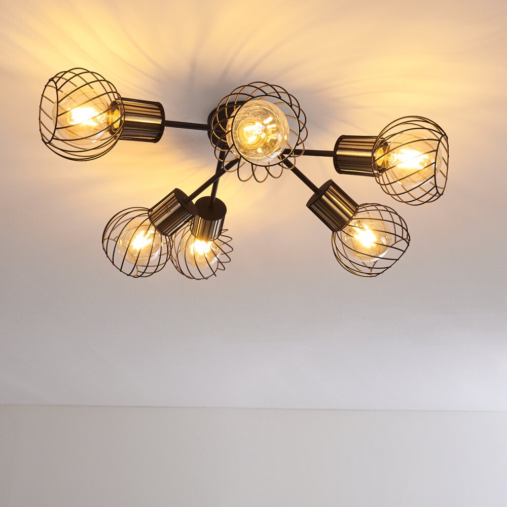 Bacau Ceiling Light black, 6-light sources