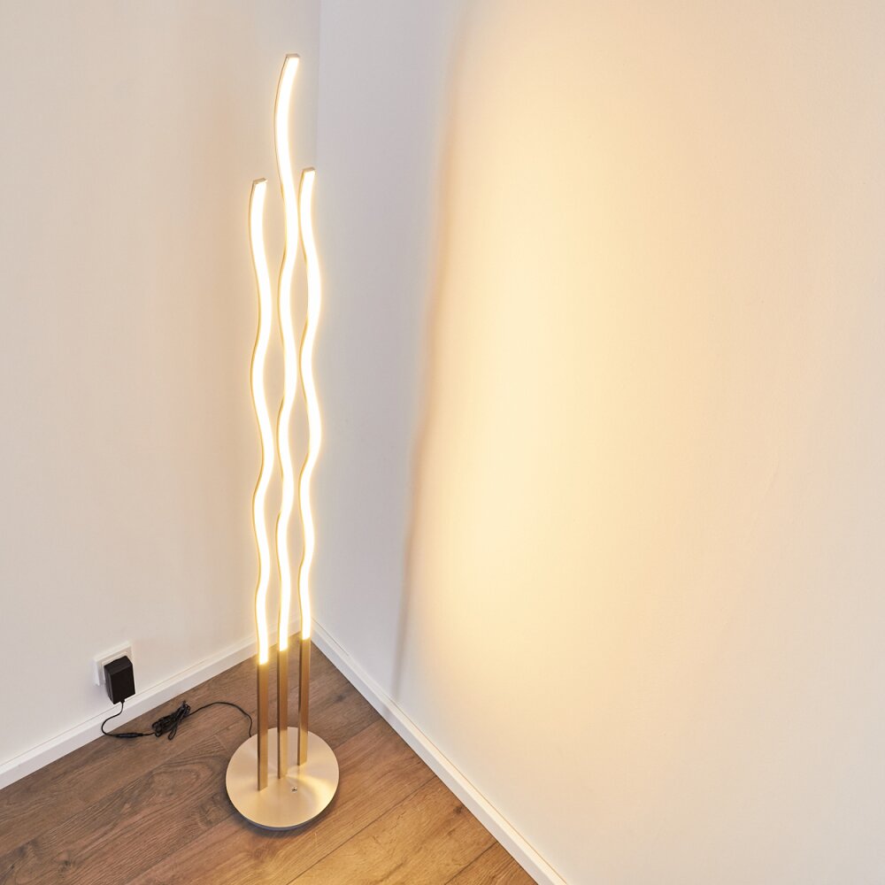 Mapleton floor lamp LED matt nickel, 3-light sources, Remote control