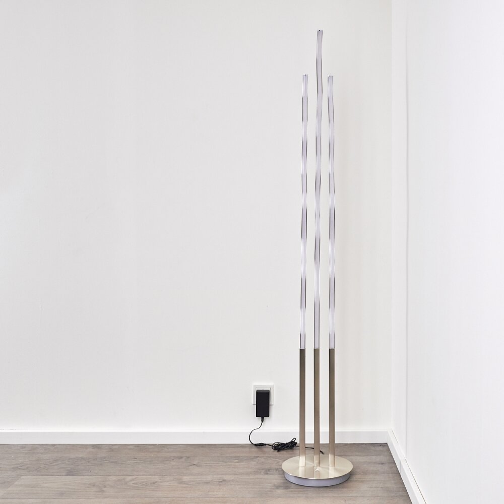 Mapleton floor lamp LED matt nickel, 3-light sources, Remote control
