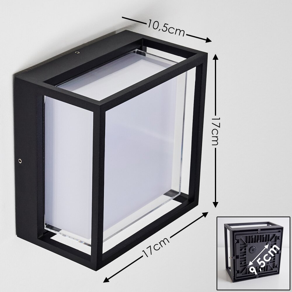 LYSABILD Outdoor Wall Light LED black, 1-light source