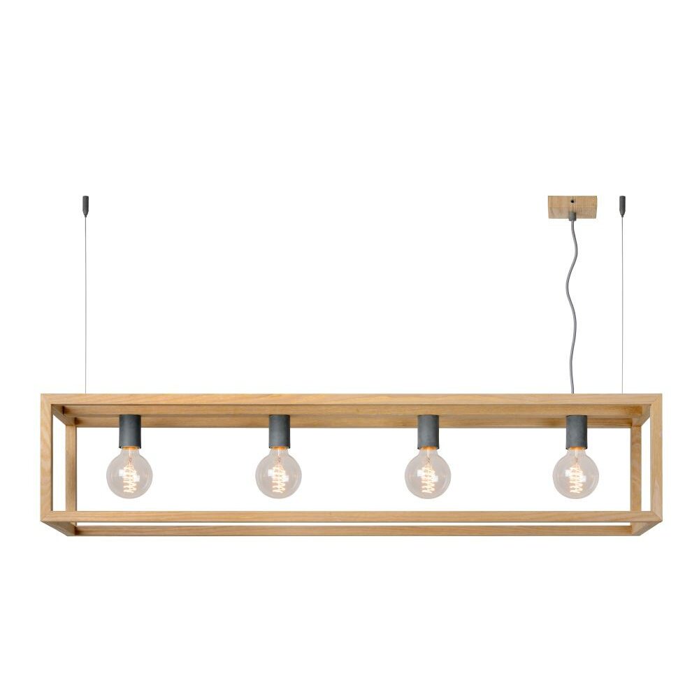 Lucide ORIS hanging light Dark wood 4 light sources