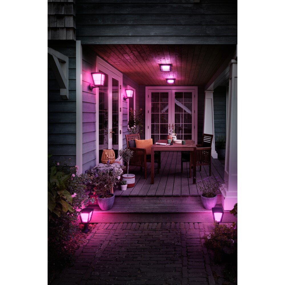 Philips HUE AMBIANCE WHITE & COLOR ECONIC pedestal light LED black, 1-light source, Colour changer