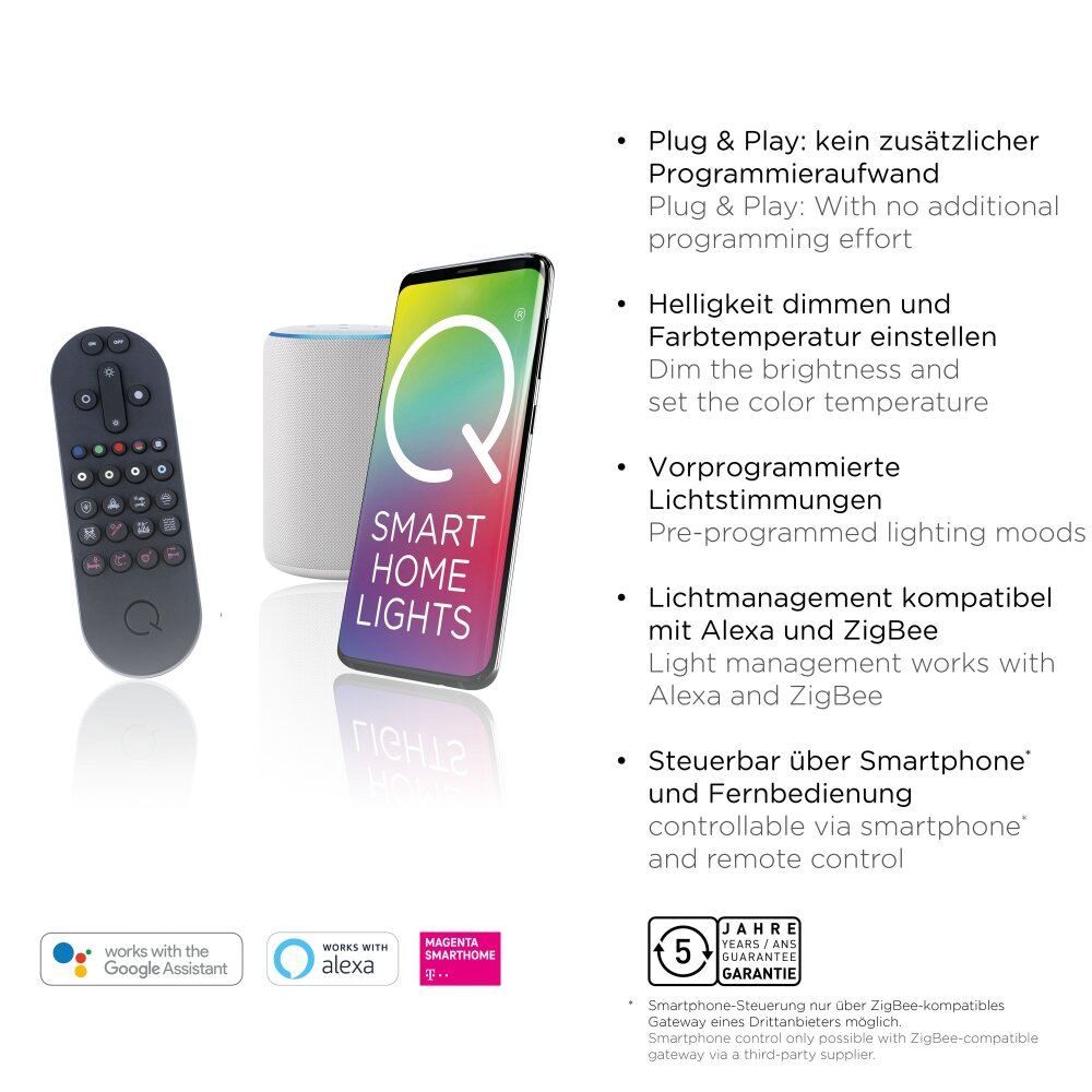 Paul Neuhaus Q-FLAG Ceiling light LED white, 1-light source, Remote control, Colour changer