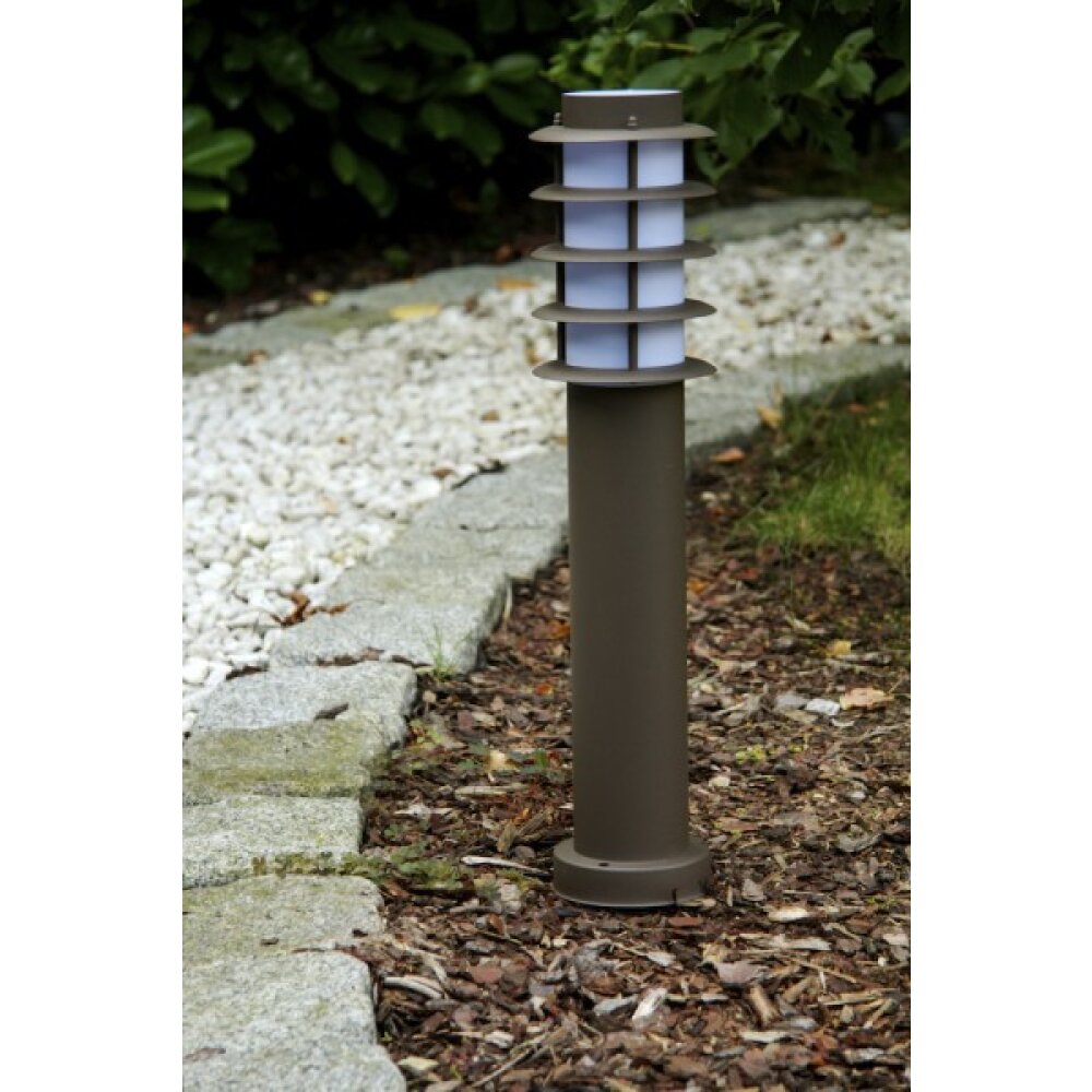 Brilliant Malo outdoor pedestal light brown, green, 1-light source
