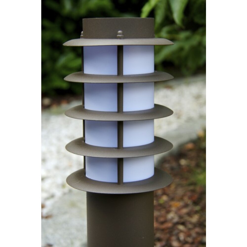 Brilliant Malo outdoor pedestal light brown, green, 1-light source