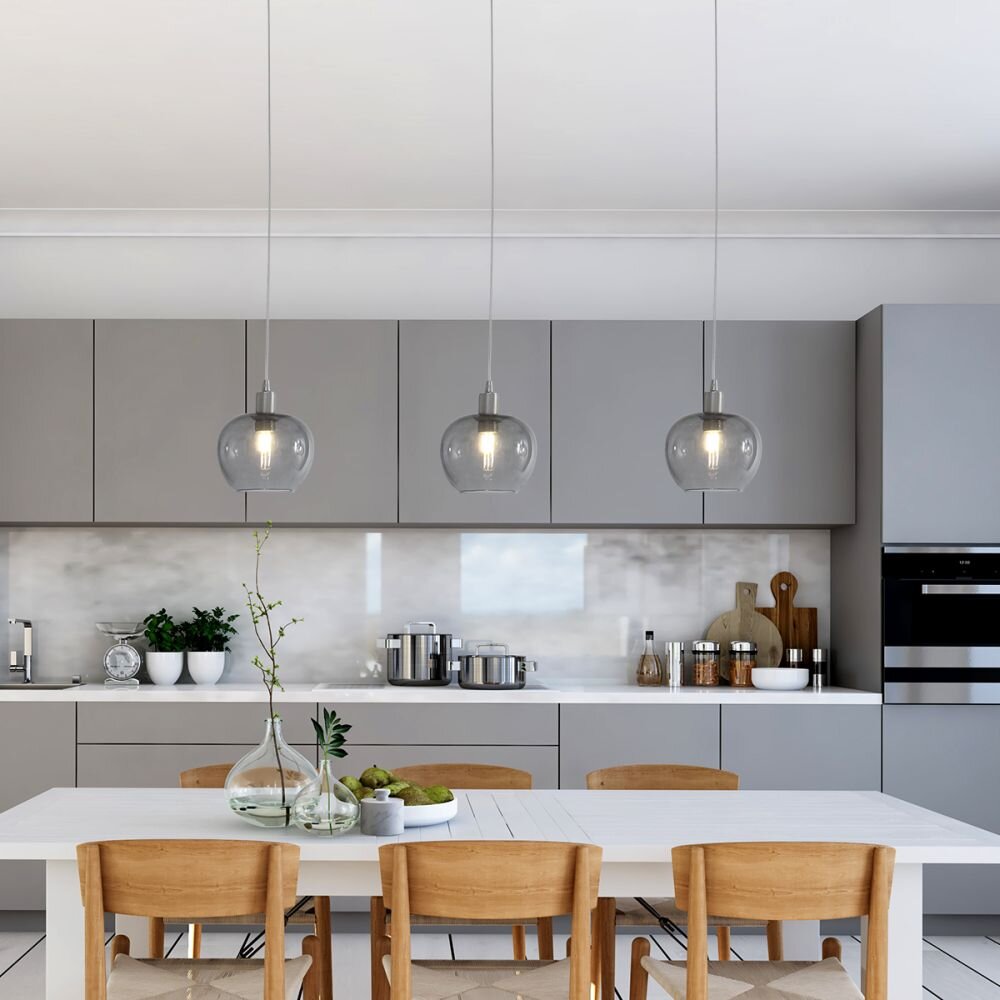 Pendant Light Steinhauer Lotus stainless steel, 3-light sources