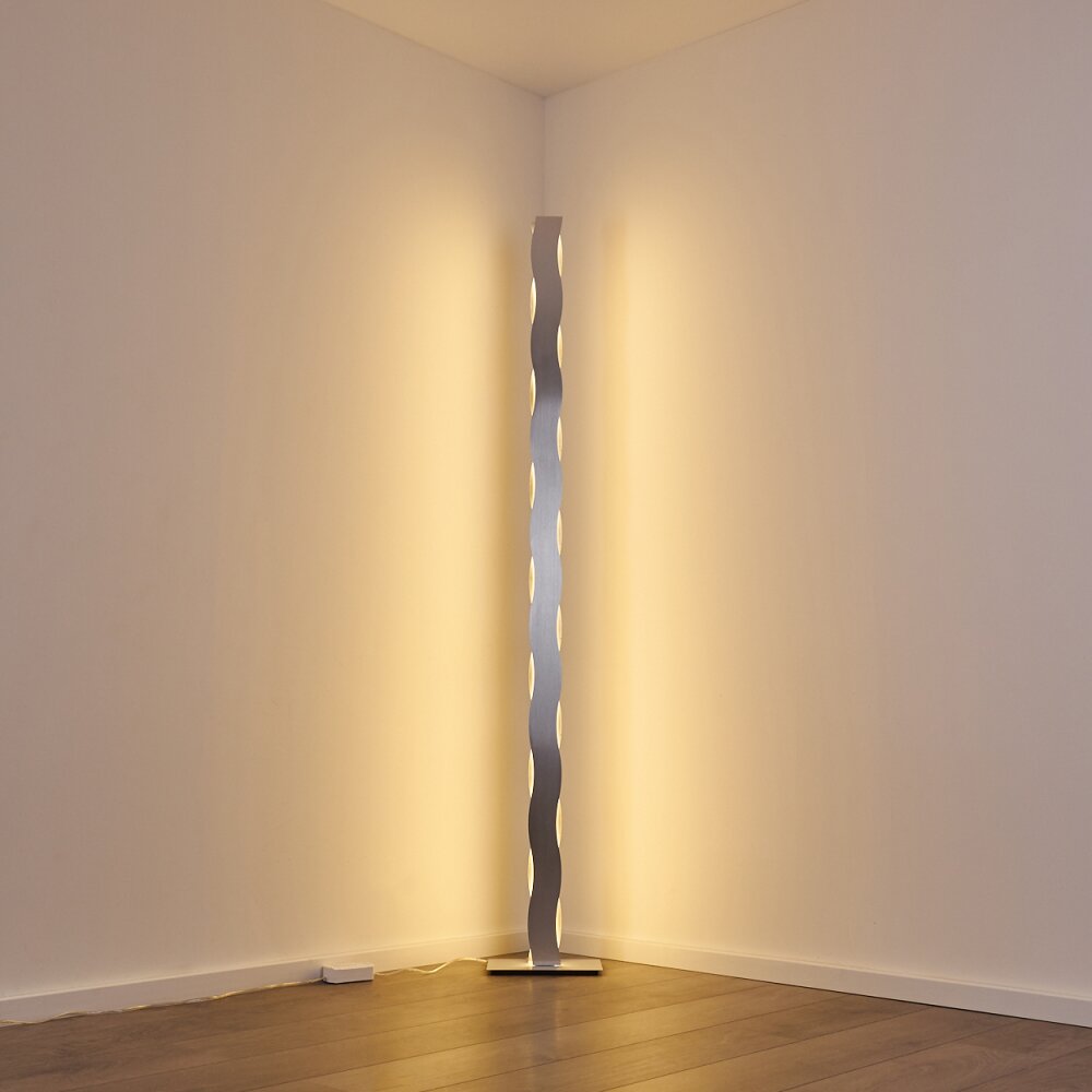 NAGOLD Floor Lamp LED chrome, matt nickel, 1-light source