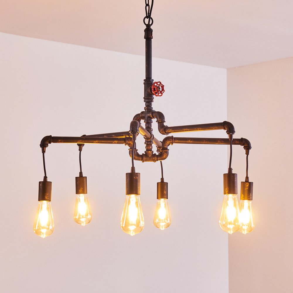 KOLYMA Pendant Light rust-coloured, black, 6-light sources