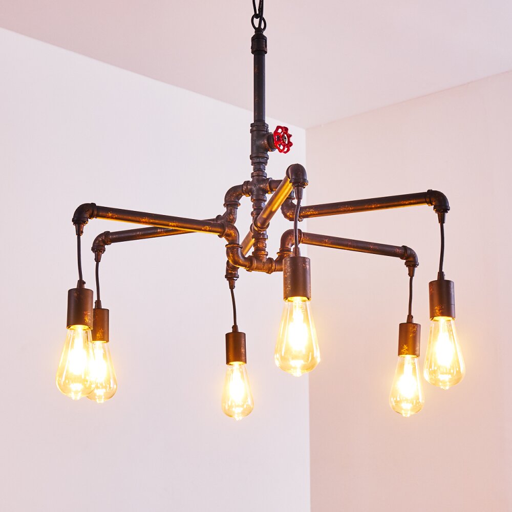 KOLYMA Pendant Light rust-coloured, black, 6-light sources