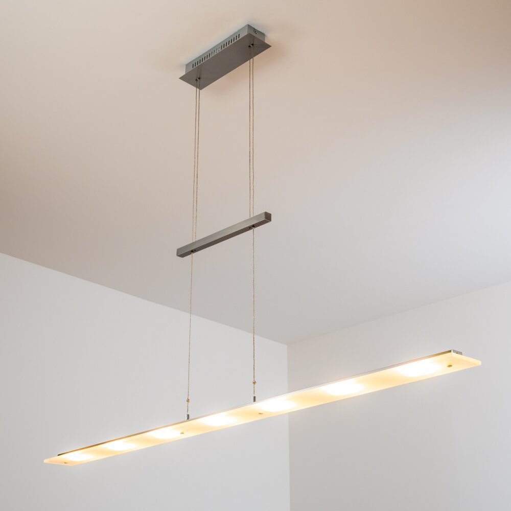 Ramsele Pendant Light LED chrome, matt nickel, 7-light sources