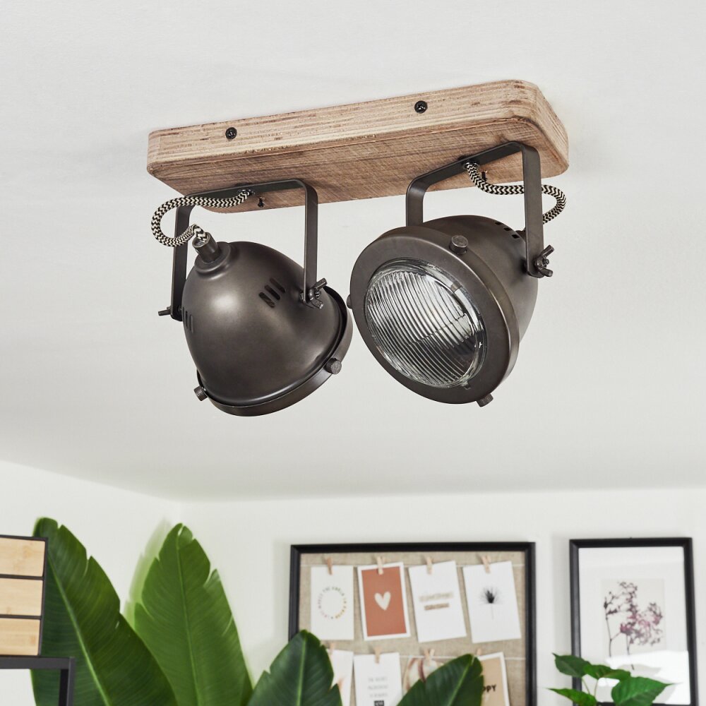 Ceiling Light Glostrup brown, stainless steel, 2-light sources
